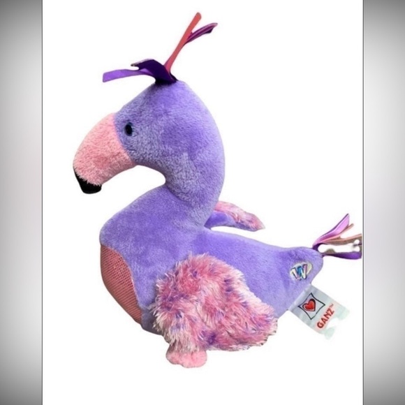 Ganz Webkinz 8" Pink & Purple Plumfadoodle Plushie Plush Stuffed Flamingo - Picture 1 of 4